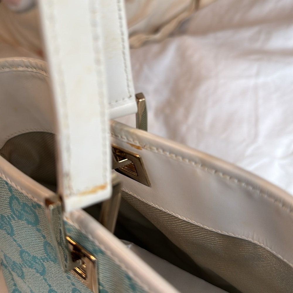 Gucci Guccissima Teal Canvas Tote - Picture 2 of 12
